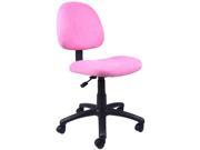 Office Chair In Pink Microfiber with Built In Lumbar Support