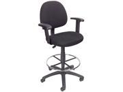 Black Task Chair w Adjustable Arm Kit and Foot Ring