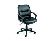Executive Mid Back Black Leather Plus Chair w Knee Tilt