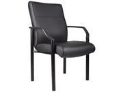 Reception Area Chair Upholstered In Black w Lumbar Support Black Metal Legs Arms