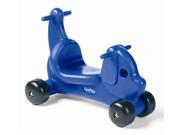 Kids Puppy Ride On in Blue Molded Plastic with Handles Blue