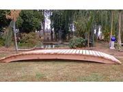 12 ft. Span Garden Bridge Hand Crafted in Solid Redwood 12 ft. No Post Bridge