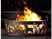 Solid Steel Outdoor Fire Ring Lab N Ducks 38 in. Dia.