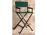 Folding Director Style Bar Chair w Fabric Seat in Forest Green
