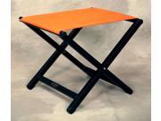 Folding Aluminum Director Style Footstool w Orange Fabric Top