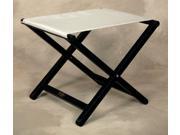 Folding Director Style Footstool w Aluminum Frame in Silver
