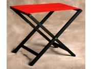 Small Folding Aluminum Footstool w Jockey Red Fabric Top