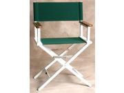 White Monterey Director Chair with Forest Green Fabric