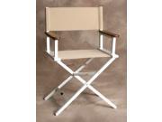 White Frame Monterey Director Chair with Linen Fabric
