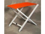 Monterey Large Orange Footstool w Folding White Aluminum Frame