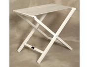 Large Monterey White Frame Folding Footstool in Silver