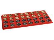 Brass Silver Tone Finish Metal Checkers in Fitted Case