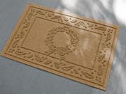 24 in. L x 36 in. with Navy Waterguard Holiday Wreath Mat