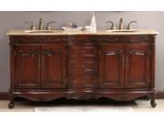 Saturn Double Sink Vanity with Travertine Marble Top