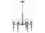 Pillar 6 Lite Ceiling Lamp w Frost Glass Shade