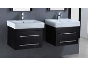 24 in. Solid Wood Vanity Cabinet in Espresso Finish Set of 2