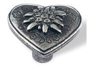 Edelweiss Knob 34 mm. OL in Antique Tin Set of 10