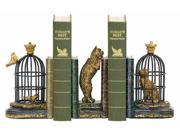 3 Pc Trading Places Bookend Set in Black Gold Finish