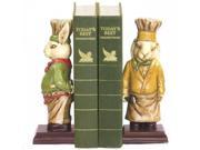2 Pc Bunny in Chef Uniform with Toque Bookend Set