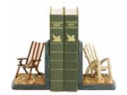 2 Pc Relaxing Summer Beach Chair Bookend Set