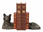 2 Pc Cat Taking A Nap Bookend Set in Bronze Finish