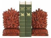 Floral Design Bookend in Red Finish