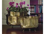 3 Pc Embossed Footed Planters Set