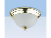 2 Light PLC Ceiling Flush Mount Light in Polished Brass Finish Small