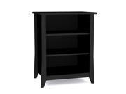 Tuxedo 2 Shelves Stereo Cabinet in Black Finish