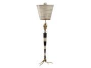 Flambeau Table Lamp in Black Cream Stripe Finish