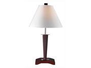 1 Light Portable Table Lamp in Mahogany Finish