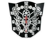 13 in. Moving Gear Wall Clock With Black Plexy Dial