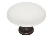 Cabinet Knob 1 1 2 Diameter Covered Oil Rubbed Bronze White Finish Set of 10