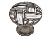 Cabinet Knob 1 1 8 Diameter Thick Weave Muted Nickel Finish Set of 10