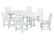 Chippendale 7 Pc Dining Set in White