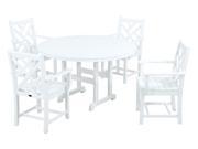 Chippendale 5 Pc Dining Set in White