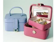 Leather Petite Rectangular Jewel Box Pink