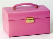 Lizard Print Calf Jewel Box w Handle Pink