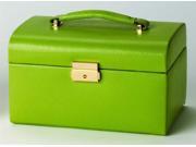 Lizard Print Calf Jewel Box with Handle Lime Green