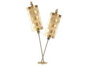 2 Arm Nettle Luxe Table Lamp Gold