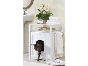 Cat Washroom Nightstand Pet House in White