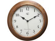 15 in. Round Wood Frame Wall Clock w 4 Chime Modes