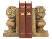 Floral Urn Bookend in Brown Finish