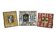 Morris Home Happy and Life Frames Set of 3