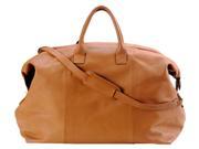Euro Traveler in Nappa Leather w Large Center Compartment 2 Zippered Pockets Tan