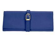 Nappa Leather Jewelry Roll in Blue