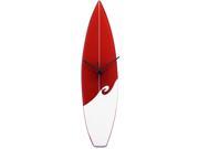 Red and White Glass Surfboard Wall Clock