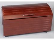 Treasure Chest Toy Box w Cherry Stained Finish Casters