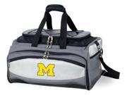 Buccaneer Embroidered Tote in Grey Black University of Michigan Wolverines