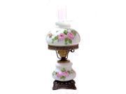 18 in. Hand Painted Dianna Floral Hurricane Table Lamp